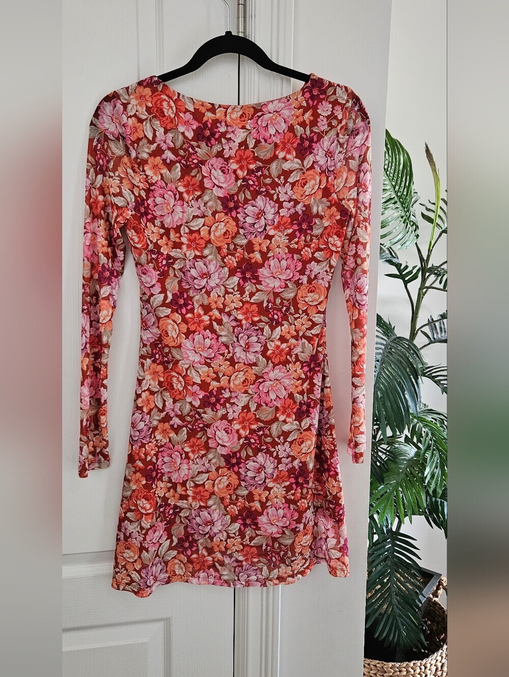 Sage The Label Floral Long-Sleeve Pink & Orange Dress - Picture 3 of 7